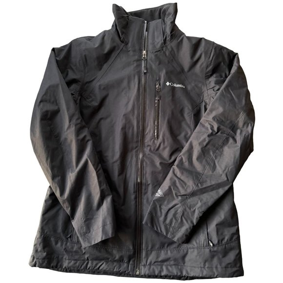 COLUMBIA WOMANS FULL ZIP BLACK JACKET SIZE LARGE| B2 - Picture 1 of 8